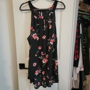 Torrid Asymmetrical Black and Pink Tank Top